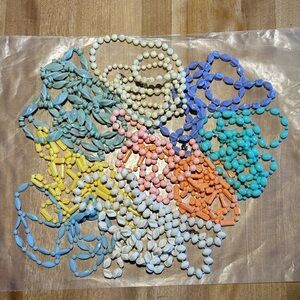 Pastel Beaded Vintage Necklace Lot